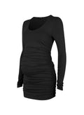 Pre-Loved Maternity Layering Scoop Top - Caviar Black - Pre Loved - Isabella Oliver UK