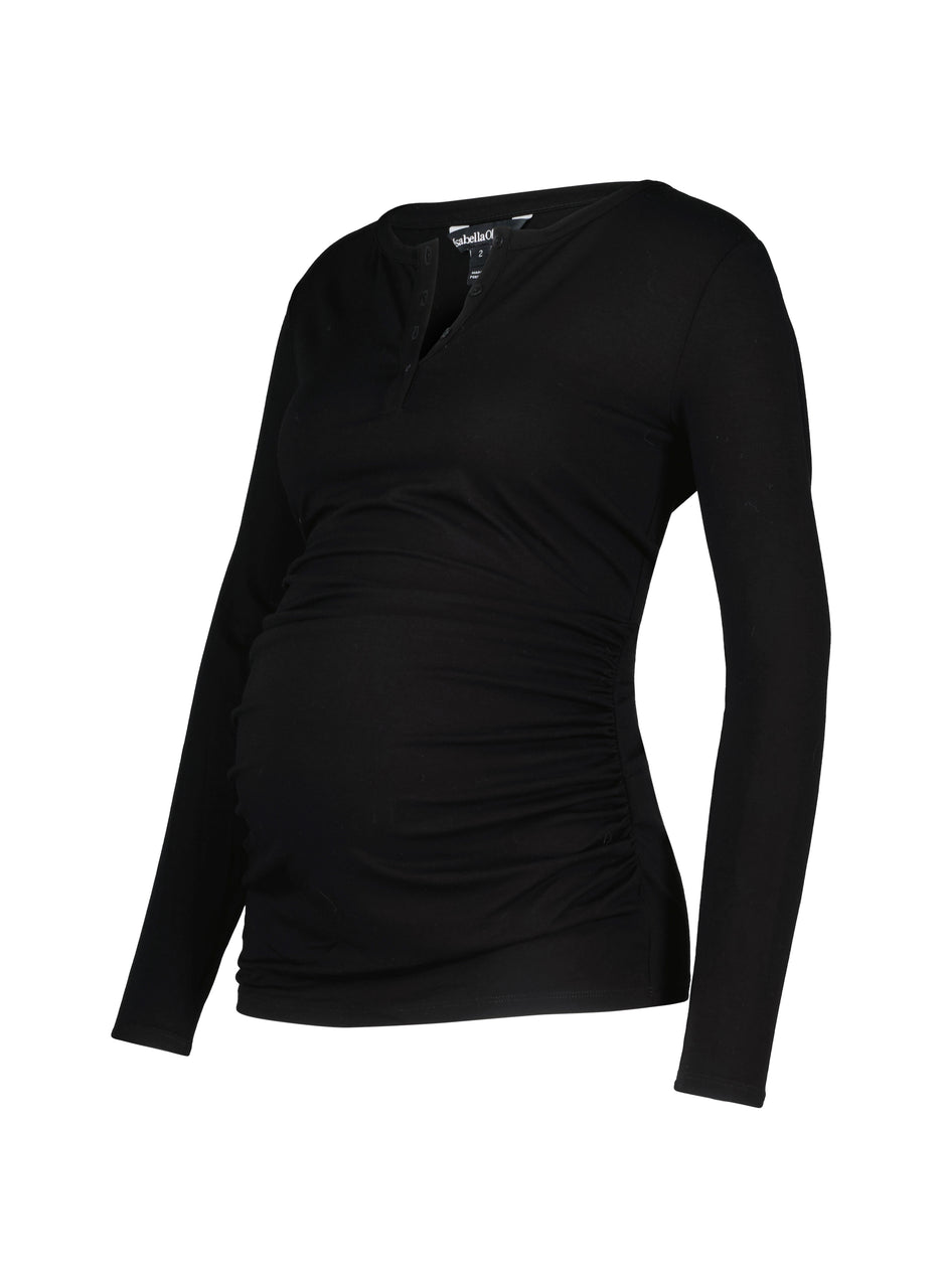 The Essentials Henley Maternity Top with LENZING™ ECOVERO™