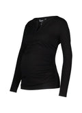 Pre-Loved The Essentials Henley Maternity Top - Caviar Black - Pre Loved - Isabella Oliver UK